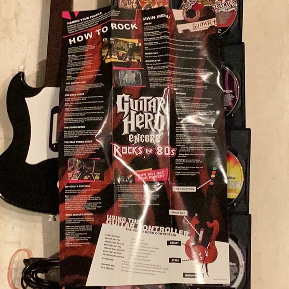 Guitar Hero Ps2 Guitar Wired PlayStation 2 & 4 Games Red Octane World Tour Rock - Picture 12 of 16